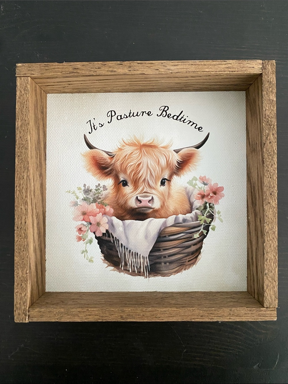 Pasture Bedtime Cow Wall Art - Neutral Farmhouse Colors